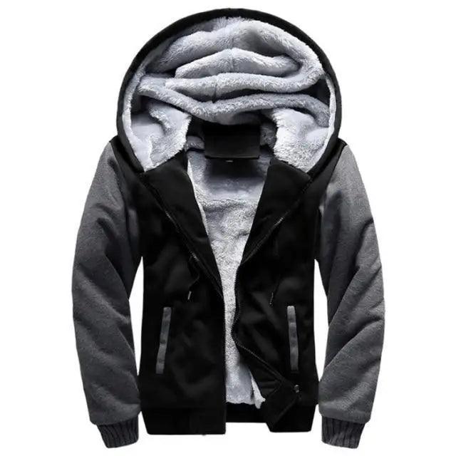 New Men Hoodies Winter Thick Warm Fleece Men Hoodies Coat Sportwear Male Streetwear Men Winter Warm Fleece Sweater Jacket Thick Padded Coat Hoodie Stevvex