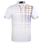 New Men's Polo Shirt Men Soft Cotton Short Sleeve Shirt Nice Plus Size Modern Polo Shirt for Men Short Sleeve Slim Fit Summer Thin Shirt Men Polo Shirt Plaid Clothing