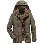 New Men's Thick Warm Waterproof Jacket Hooded Men Outdoor Jacket Men's Thick Casual Hooded Solid Color Outdoor Jacket Winter Cotton Jacket Men's Jacket With Multi-Pockets Stevvex