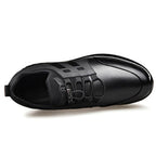 New Mens Casual Leather Lace Up Sneakers Solid Color Breathable Business Mens Fashion Leather Dress Sneakers Flexible Business Casual Non-Slip Shoes For Men