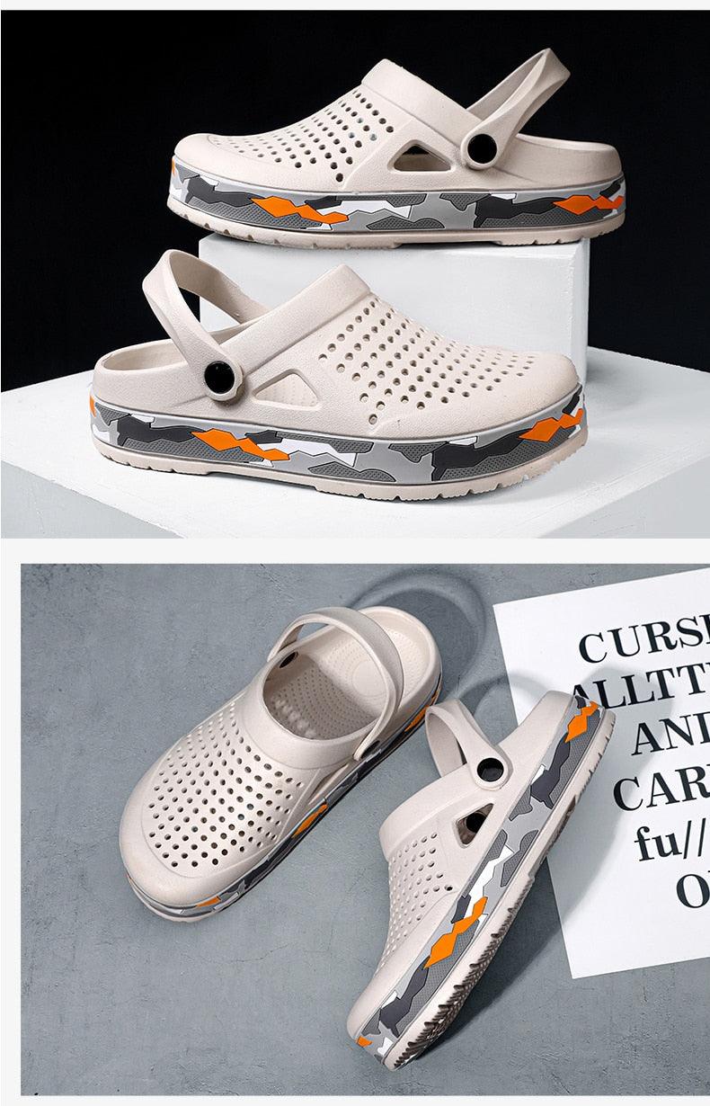 New Mens Shoes Sandals Summer Slippers Unisex Garden Clogs Shoes Casual Slippers Womens Mens Quick Drying Sandals Summer Anti-Slip Beach Shoes Stevvex