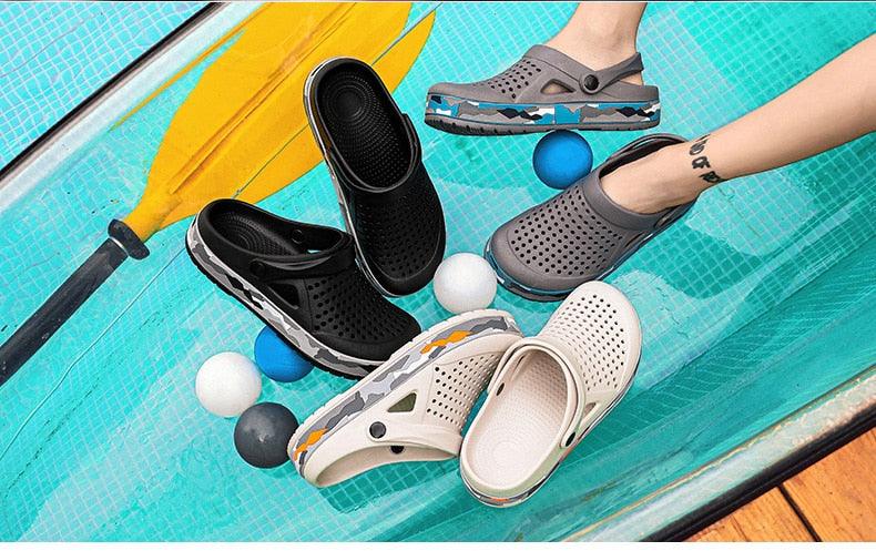 New Mens Shoes Sandals Summer Slippers Unisex Garden Clogs Shoes Casual Slippers Womens Mens Quick Drying Sandals Summer Anti-Slip Beach Shoes Stevvex