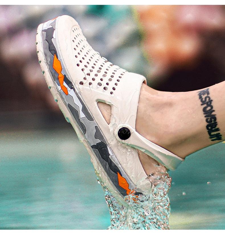 New Mens Shoes Sandals Summer Slippers Unisex Garden Clogs Shoes Casual Slippers Womens Mens Quick Drying Sandals Summer Anti-Slip Beach Shoes Stevvex