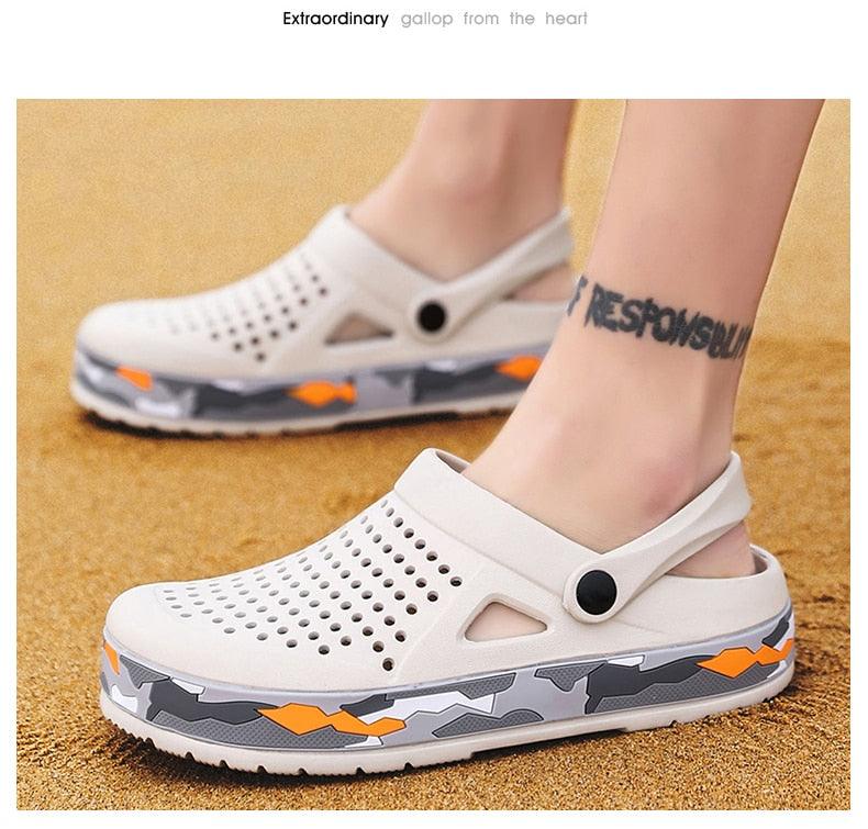 New Mens Shoes Sandals Summer Slippers Unisex Garden Clogs Shoes Casual Slippers Womens Mens Quick Drying Sandals Summer Anti-Slip Beach Shoes Stevvex