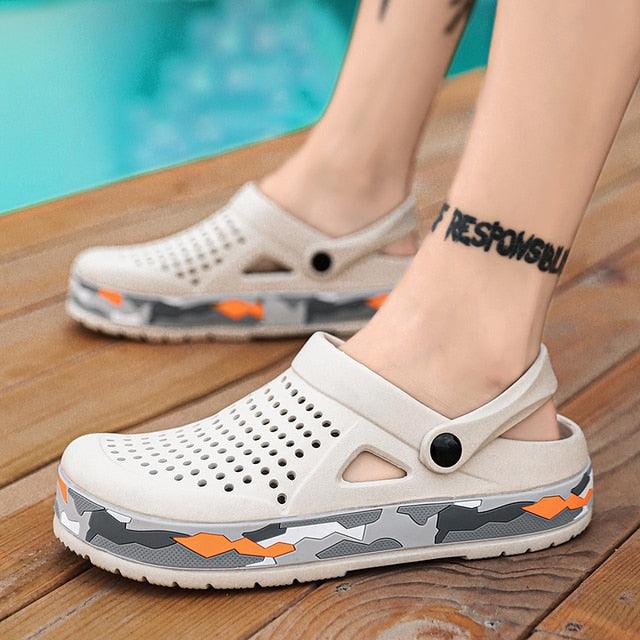 New Mens Shoes Sandals Summer Slippers Unisex Garden Clogs Shoes Casual Slippers Womens Mens Quick Drying Sandals Summer Anti-Slip Beach Shoes Stevvex