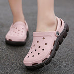 New Mens Summer Slippers Beach Sandals Jelly Shoes Men Outdoor Sandals Hollow Clogs Adjustable Garden Slippers House Shoes Durable Lightweight Beach Clogs Stevvex