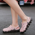 New Mens Summer Slippers Beach Sandals Jelly Shoes Men Outdoor Sandals Hollow Clogs Adjustable Garden Slippers House Shoes Durable Lightweight Beach Clogs Stevvex