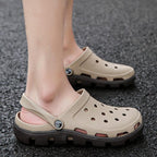 New Mens Summer Slippers Beach Sandals Jelly Shoes Men Outdoor Sandals Hollow Clogs Adjustable Garden Slippers House Shoes Durable Lightweight Beach Clogs Stevvex
