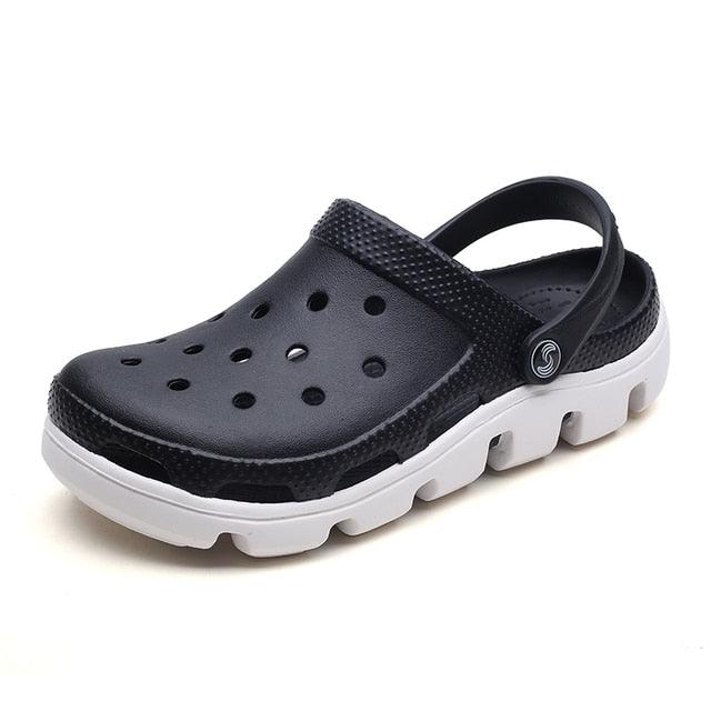 New Mens Summer Slippers Beach Sandals Jelly Shoes Men Outdoor Sandals Hollow Clogs Adjustable Garden Slippers House Shoes Durable Lightweight Beach Clogs Stevvex