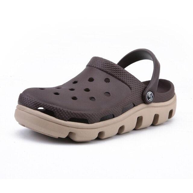 New Mens Summer Slippers Beach Sandals Jelly Shoes Men Outdoor Sandals Hollow Clogs Adjustable Garden Slippers House Shoes Durable Lightweight Beach Clogs Stevvex