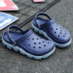 New Mens Summer Slippers Beach Sandals Jelly Shoes Men Outdoor Sandals Hollow Clogs Adjustable Garden Slippers House Shoes Durable Lightweight Beach Clogs Stevvex
