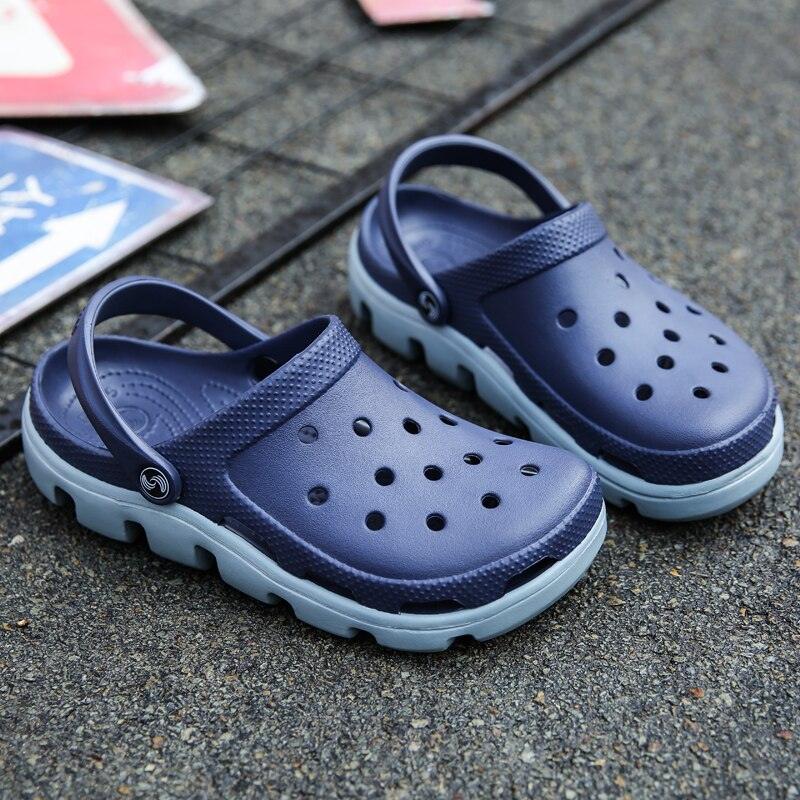 New Mens Summer Slippers Beach Sandals Jelly Shoes Men Outdoor Sandals Hollow Clogs Adjustable Garden Slippers House Shoes Durable Lightweight Beach Clogs Stevvex