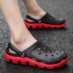 New Mens Summer Slippers Beach Sandals Jelly Shoes Men Outdoor Sandals Hollow Clogs Adjustable Garden Slippers House Shoes Durable Lightweight Beach Clogs Stevvex