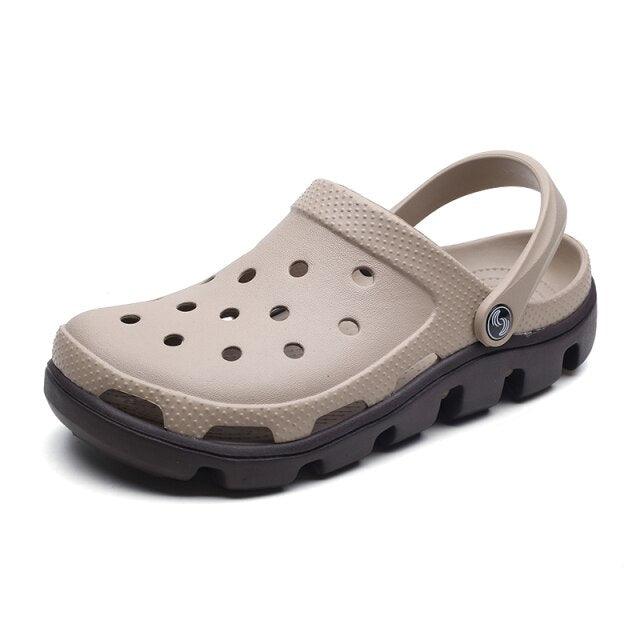 New Mens Summer Slippers Beach Sandals Jelly Shoes Men Outdoor Sandals Hollow Clogs Adjustable Garden Slippers House Shoes Durable Lightweight Beach Clogs Stevvex