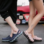New Mens Summer Slippers Beach Sandals Jelly Shoes Men Outdoor Sandals Hollow Clogs Adjustable Garden Slippers House Shoes Durable Lightweight Beach Clogs Stevvex