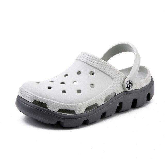 New Mens Summer Slippers Beach Sandals Jelly Shoes Men Outdoor Sandals Hollow Clogs Adjustable Garden Slippers House Shoes Durable Lightweight Beach Clogs Stevvex
