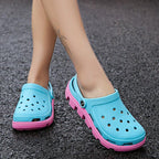 New Mens Summer Slippers Beach Sandals Jelly Shoes Men Outdoor Sandals Hollow Clogs Adjustable Garden Slippers House Shoes Durable Lightweight Beach Clogs Stevvex