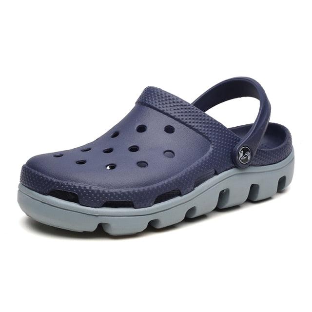 New Mens Summer Slippers Beach Sandals Jelly Shoes Men Outdoor Sandals Hollow Clogs Adjustable Garden Slippers House Shoes Durable Lightweight Beach Clogs Stevvex
