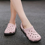 New Mens Summer Slippers Beach Sandals Jelly Shoes Men Outdoor Sandals Hollow Clogs Adjustable Garden Slippers House Shoes Durable Lightweight Beach Clogs Stevvex
