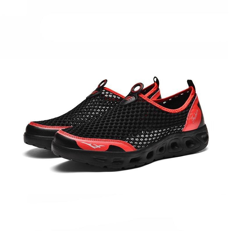 New Mesh Mens Aqua Shoes Outdoor Breathable Quick Dry Water Sneakers Light Anti-Skid Sport Footwear Comfortable Mesh Work Shoes Beach Swim Surf Shoes Water Shoes Stevvex