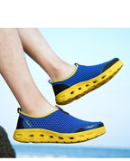New Mesh Mens Aqua Shoes Outdoor Breathable Quick Dry Water Sneakers Light Anti-Skid Sport Footwear Comfortable Mesh Work Shoes Beach Swim Surf Shoes Water Shoes Stevvex
