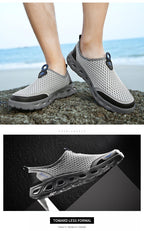 New Mesh Mens Aqua Shoes Outdoor Breathable Quick Dry Water Sneakers Light Anti-Skid Sport Footwear Comfortable Mesh Work Shoes Beach Swim Surf Shoes Water Shoes Stevvex