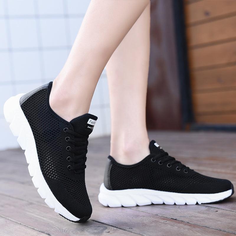 New Mesh Womens Sneakers Breathable Flat Shoes Women Lightweight Sports Non-slip Running Footwear Fashionable Breathable And Non-Slip Walking Shoes For Women Stevvex