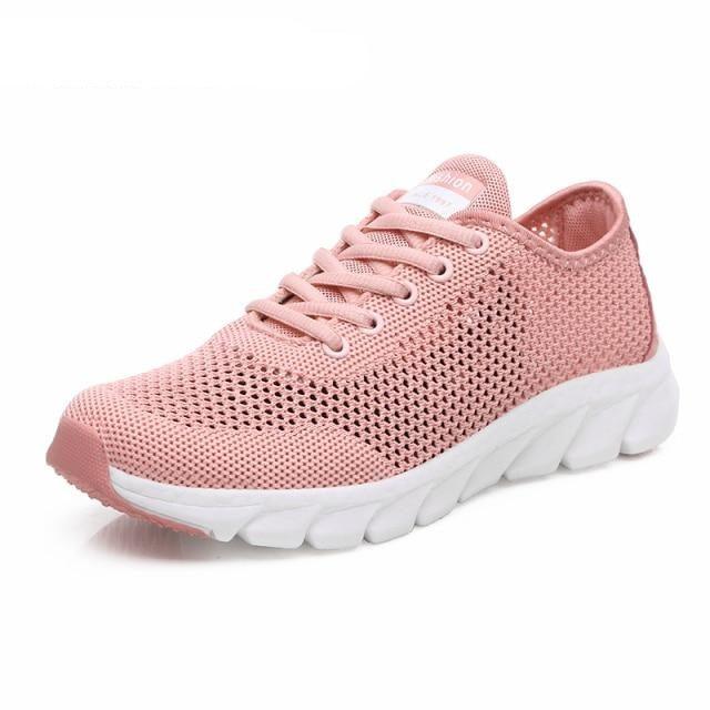 New Mesh Womens Sneakers Breathable Flat Shoes Women Lightweight Sports Non-slip Running Footwear Fashionable Breathable And Non-Slip Walking Shoes For Women Stevvex