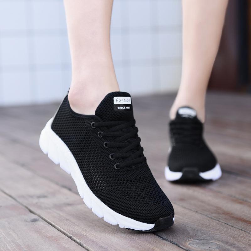 New Mesh Womens Sneakers Breathable Flat Shoes Women Lightweight Sports Non-slip Running Footwear Fashionable Breathable And Non-Slip Walking Shoes For Women Stevvex