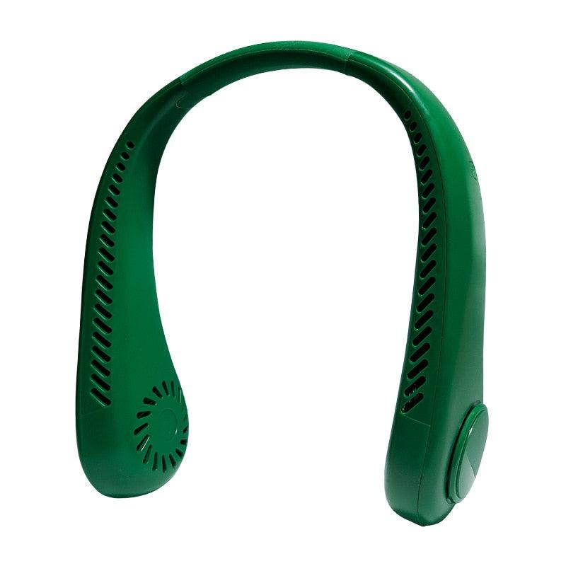 New Mini Neck Fan Portable Bladeless Hanging Neck 1200mAh Rechargeable Air Cooler 3 Speed Mini Summer Sports Fans Portable Smart Cooling Neckband Fan Super Quiet Working Stevvex