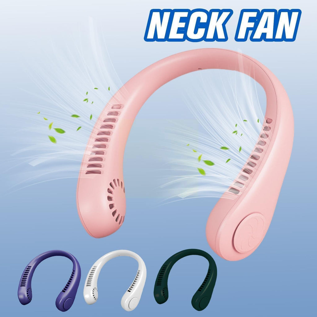 New Mini Neck Fan Portable Bladeless Hanging Neck 1200mAh Rechargeable Air Cooler 3 Speed Mini Summer Sports Fans Portable Smart Cooling Neckband Fan Super Quiet Working Stevvex