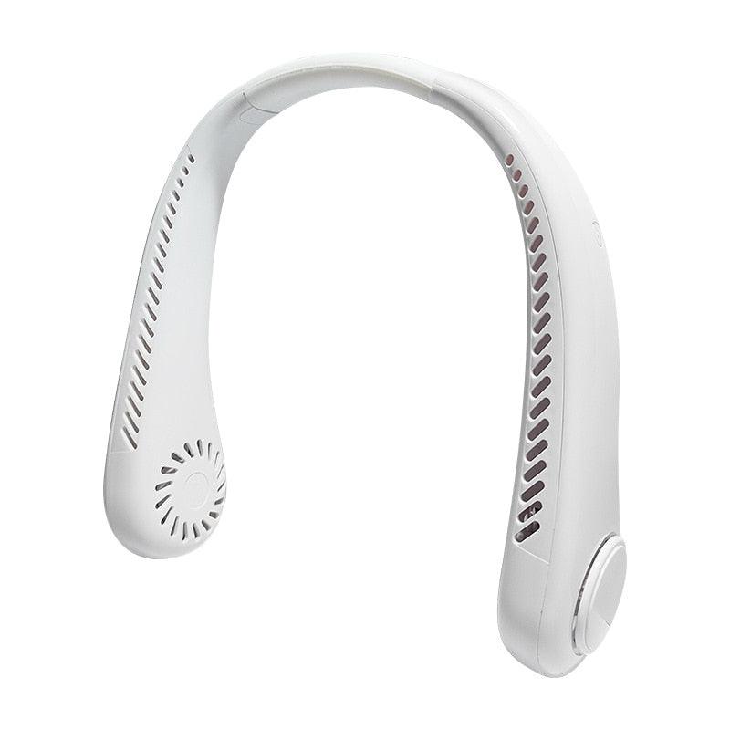 New Mini Neck Fan Portable Bladeless Hanging Neck 1200mAh Rechargeable Air Cooler 3 Speed Mini Summer Sports Fans Portable Smart Cooling Neckband Fan Super Quiet Working Stevvex