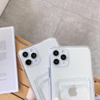 New Mini Wallet Card Holder Silicone Case for IPhone 11 12 13 Iphone 11 Pro X XS Max XR 7 8 Plus Soft Phone Cover Slim Shockproof Soft Protective Case With Cute Card Holder Stevvex