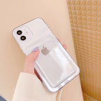 New Mini Wallet Card Holder Silicone Case for IPhone 11 12 13 Iphone 11 Pro X XS Max XR 7 8 Plus Soft Phone Cover Slim Shockproof Soft Protective Case With Cute Card Holder Stevvex