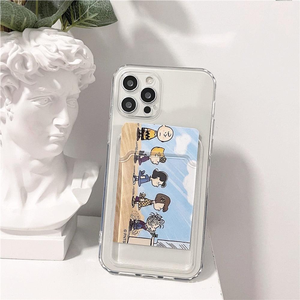New Mini Wallet Card Holder Silicone Case for IPhone 11 12 13 Iphone 11 Pro X XS Max XR 7 8 Plus Soft Phone Cover Slim Shockproof Soft Protective Case With Cute Card Holder Stevvex