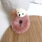 New Mink Fur Hair Rope Scrunchie Women Accessory Flurry Headband Hair Ties Elastic Fashion Hair Ring Women's Wristband Scrunchie Hairband Pom Pom Hair Tie Ring