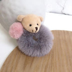 New Mink Fur Hair Rope Scrunchie Women Accessory Flurry Headband Hair Ties Elastic Fashion Hair Ring Women's Wristband Scrunchie Hairband Pom Pom Hair Tie Ring