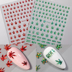 New Mixed Acrylic Stickers Manicure Decoration Weed Leaf Designs Nail Accessories Nail Art Decals Water Transfer Nail Decals Sticker For Pretty Girl Self-Adhesive Nail Decals Designer Nail Stickers for Acrylic Stevvex