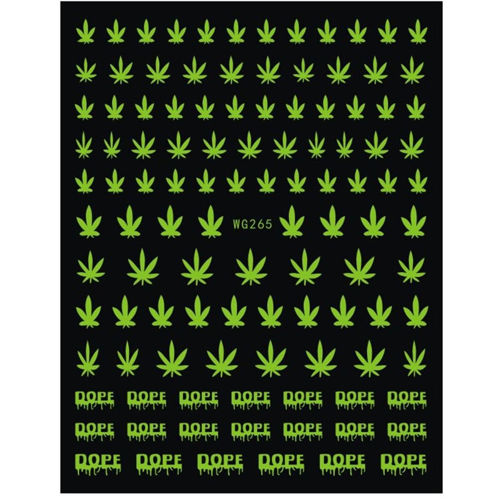 New Mixed Acrylic Stickers Manicure Decoration Weed Leaf Designs Nail Accessories Nail Art Decals Water Transfer Nail Decals Sticker For Pretty Girl Self-Adhesive Nail Decals Designer Nail Stickers for Acrylic Stevvex