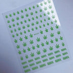 New Mixed Acrylic Stickers Manicure Decoration Weed Leaf Designs Nail Accessories Nail Art Decals Water Transfer Nail Decals Sticker For Pretty Girl Self-Adhesive Nail Decals Designer Nail Stickers for Acrylic Stevvex