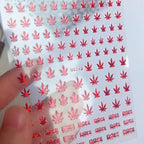 New Mixed Acrylic Stickers Manicure Decoration Weed Leaf Designs Nail Accessories Nail Art Decals Water Transfer Nail Decals Sticker For Pretty Girl Self-Adhesive Nail Decals Designer Nail Stickers for Acrylic Stevvex