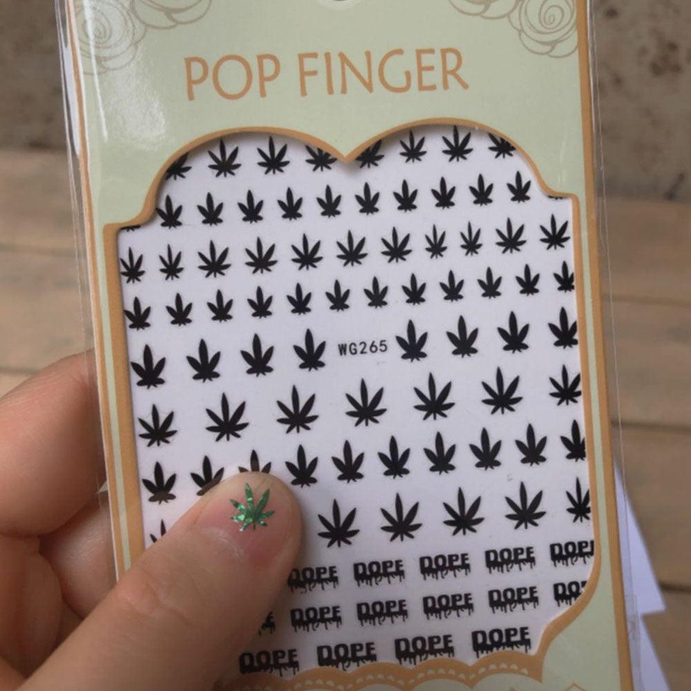 New Mixed Acrylic Stickers Manicure Decoration Weed Leaf Designs Nail Accessories Nail Art Decals Water Transfer Nail Decals Sticker For Pretty Girl Self-Adhesive Nail Decals Designer Nail Stickers for Acrylic Stevvex