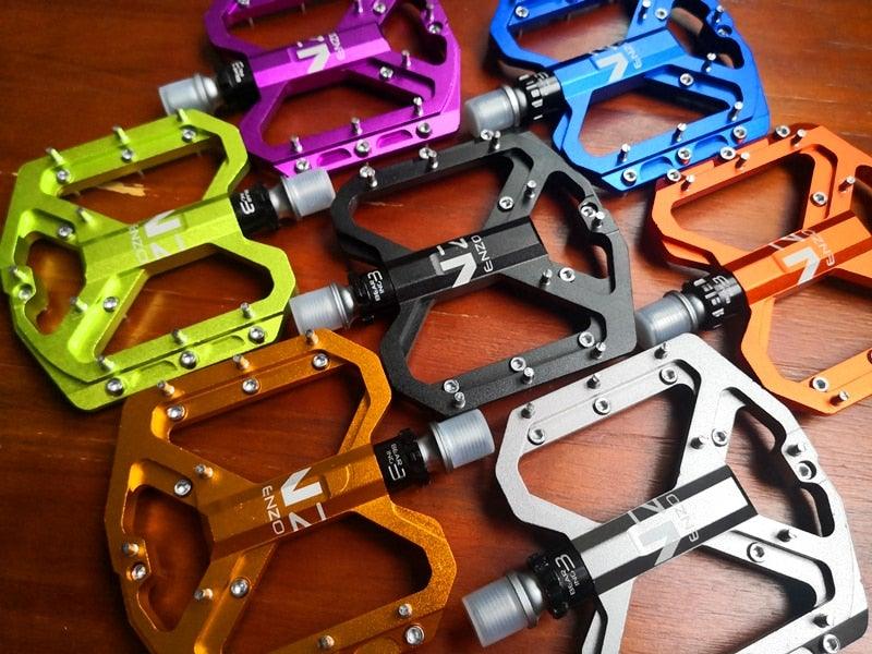 New Mountain Non-Slip Bike Pedals Platform Bicycle Flat Alloy Pedals 9/16 3 Bearings For Road Bikes Mountain Bike Pedals Flat Bicycle Pedals 9/16 Lightweight Road Bike Pedals Carbon Fiber Sealed Bearing Flat Pedals Stevvex