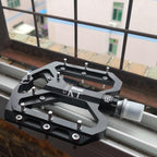 New Mountain Non-Slip Bike Pedals Platform Bicycle Flat Alloy Pedals 9/16 3 Bearings For Road Bikes Mountain Bike Pedals Flat Bicycle Pedals 9/16 Lightweight Road Bike Pedals Carbon Fiber Sealed Bearing Flat Pedals Stevvex