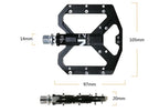 New Mountain Non-Slip Bike Pedals Platform Bicycle Flat Alloy Pedals 9/16 3 Bearings For Road Bikes Mountain Bike Pedals Flat Bicycle Pedals 9/16 Lightweight Road Bike Pedals Carbon Fiber Sealed Bearing Flat Pedals Stevvex