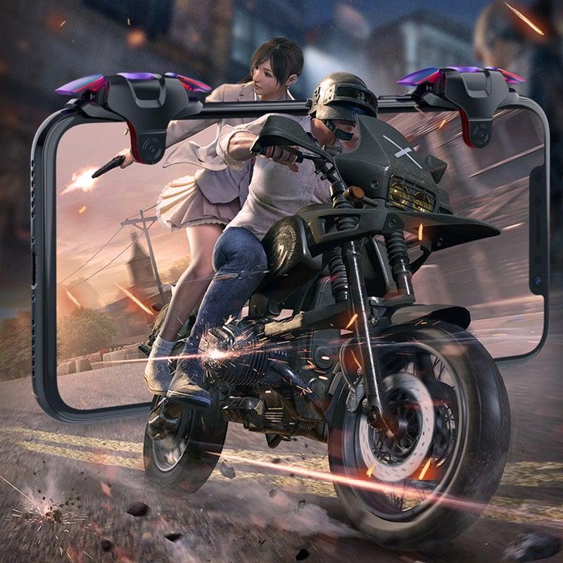 New Phone Mobile Gaming Trigger Fire Button Handle Shooter Game Joysticks Gamepad For Fire Shooting Controller Mobile Game Controllers, iOS & Android Controller, Aim Trigger Fire Buttons Shooter Sensitive Joystick, Portable Controller Gamepad Stevvex