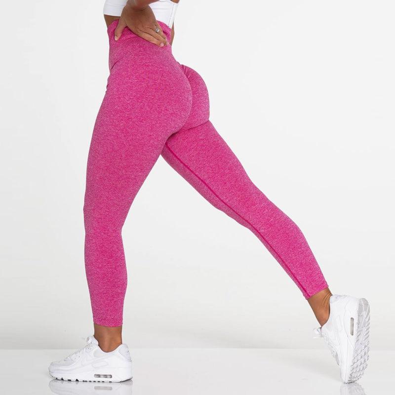 New Pink Seamless Leggings Women Workout Gym Clothing Push Up Legging Lifting Leggings For Women Seamless Workout Leggings High Waist Yoga Pants Sport Women Fitness Active Wear Stevvex