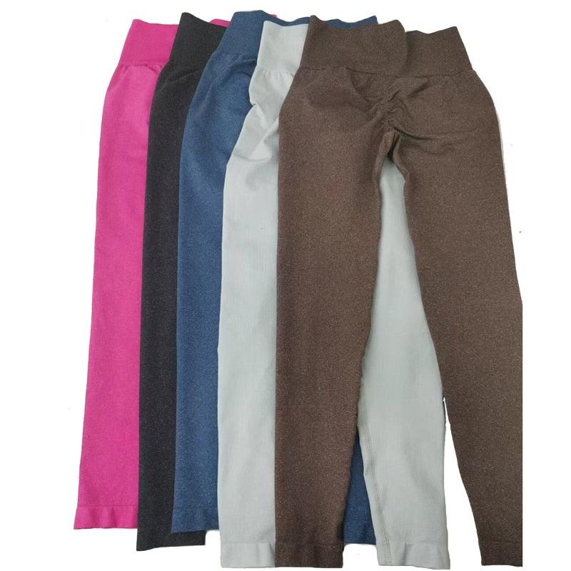 New Pink Seamless Leggings Women Workout Gym Clothing Push Up Legging Lifting Leggings For Women Seamless Workout Leggings High Waist Yoga Pants Sport Women Fitness Active Wear Stevvex