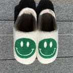 New Pink Smiley Face Slippers Women Smile Slippers Happy Face Slippers Retro Smiley Face Soft Plush Comfy Warm Slip-on Slippers Fluffy Fur Lined Mens Cute Home Sandals Winter Indoor House Slippers Stevvex