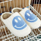 New Pink Smiley Face Slippers Women Smile Slippers Happy Face Slippers Retro Smiley Face Soft Plush Comfy Warm Slip-on Slippers Fluffy Fur Lined Mens Cute Home Sandals Winter Indoor House Slippers Stevvex